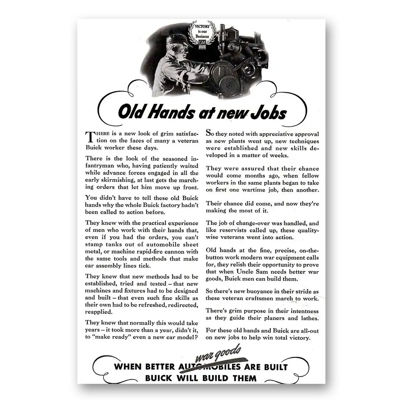1942 Buick Print Ad | Old Hands