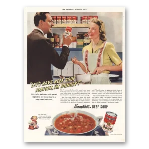 1942 Campbells Soup Print Ad | Have Beef Soup Tonight
