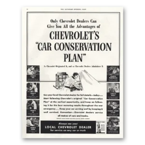 1942 Chevrolet Print Ad | Car Conservation Plan