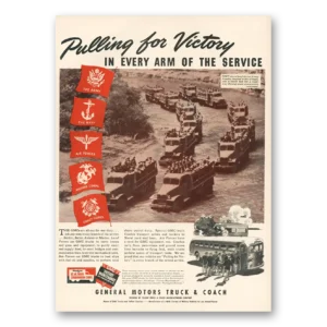 1942 General Motors Print Ad | Pulling For Victory