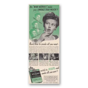 1942 Julep Cigarettes Print Ad | War Nerves
