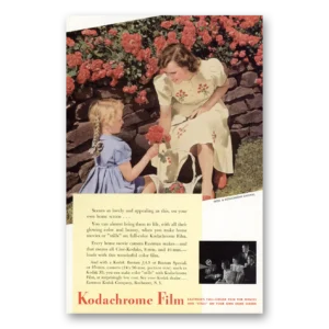 1942 Kodachrome Film Print Ad | Yellow Dress