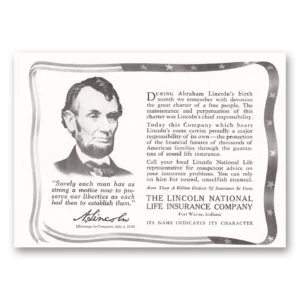 1942 Lincoln National Life Insurance Print Ad | Abraham Lincoln