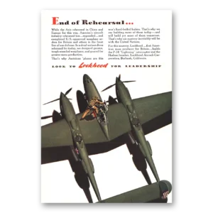 1942 Lockheed P38 Lightning Print Ad | End Rehearsal