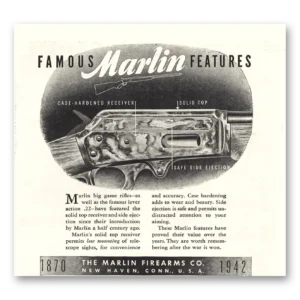 1942 Marlin Firearms Print Ad | Marlin Features