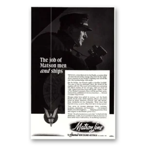 1942 Matson Line Print Ad | Job Matson Men Ships