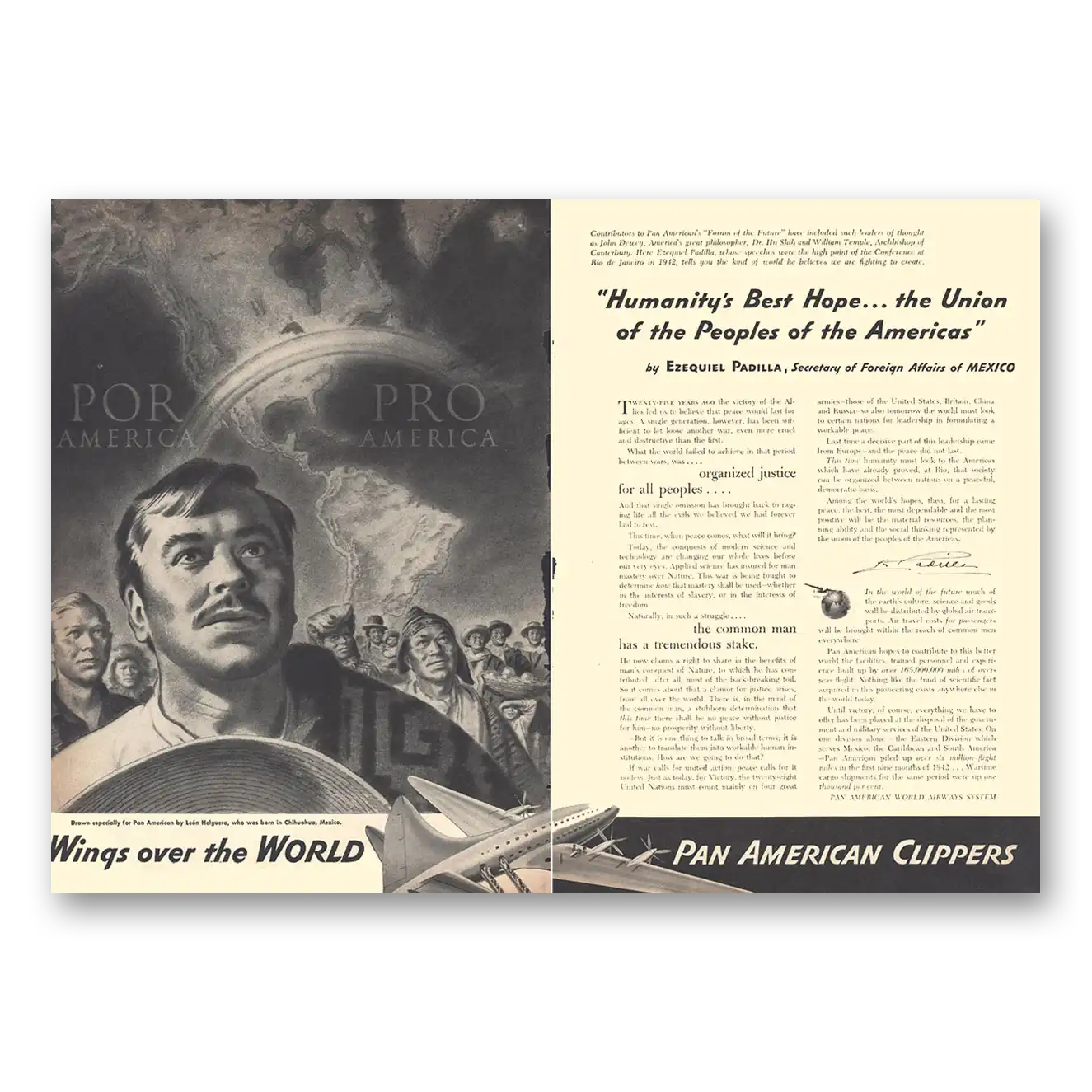 1942 Pan Am Print Ad | Clippers