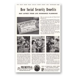 1942 Prudential Insurance Print Ad | Social Security