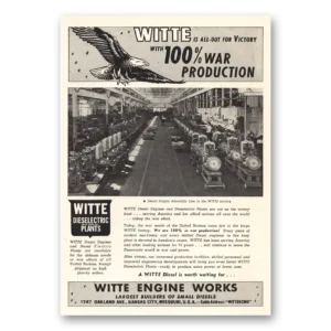 1942 Witte Engine Works Print Ad | Victory War