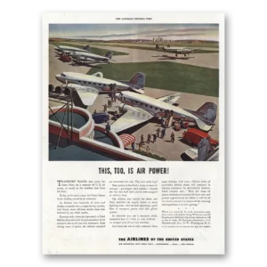 1943 Airlines of the United States Print Ad | Air Power