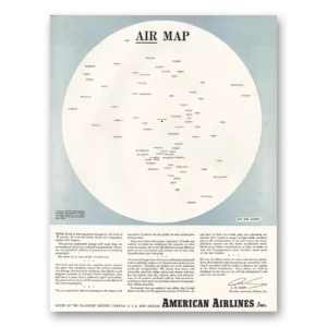 1943 American Airlines Print Ad | Air Map