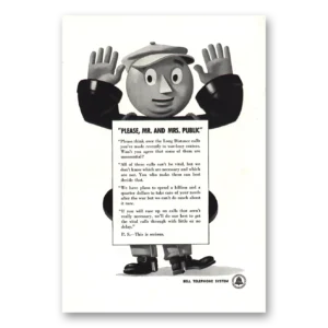 1943 Bell Telephone Print Ad | Mr Mrs Public