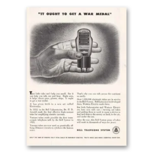 1943 Bell Telephone Print Ad | War Medal