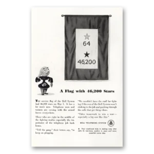 1943 Bell Telephone Print Ad | Flag 46200 Stars