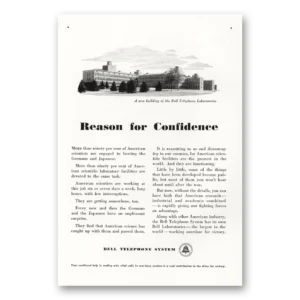 1943 Bell Telephone Print Ad | Reason Confidence