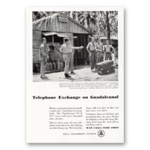 1943 Bell Telephone Print Ad | Guadalcanal