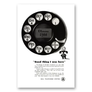 1943 Bell Telephone Print Ad | Good Thing