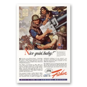 1943 Body by Fisher Print Ad | Nice Goin Baby