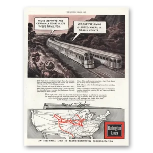1943 Burlington Route Print Ad | Way Of The Zephyrs
