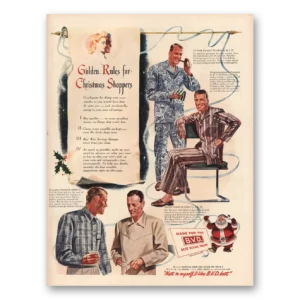 1943 BVD Company Print Ad | Golden Rules Christmas Shoppers