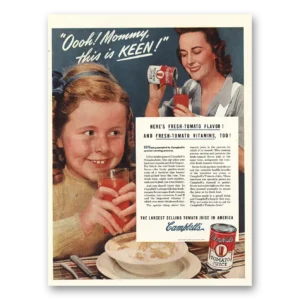 1943 Campbells Tomato Juice Print Ad | This Is Keen