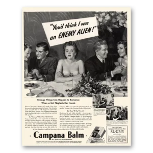 1943 Solitair Cake Make Up Print Ad | Enemy Alien