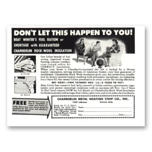 1943 Chamberlin Weather Strips Print Ad | Beat Winters
