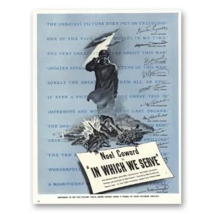 1943 In Which We Serve Promo Print Ad | Noel Coward