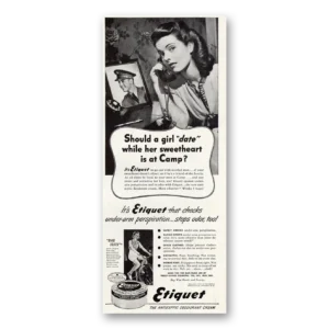 1943 Etiquet Deoderant Print Ad | Girl Date
