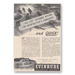 1943 Evinrude Print Ad | Outboard Motors