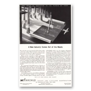 1943 Fairchild Engine Print Ad | Comes Out Woods