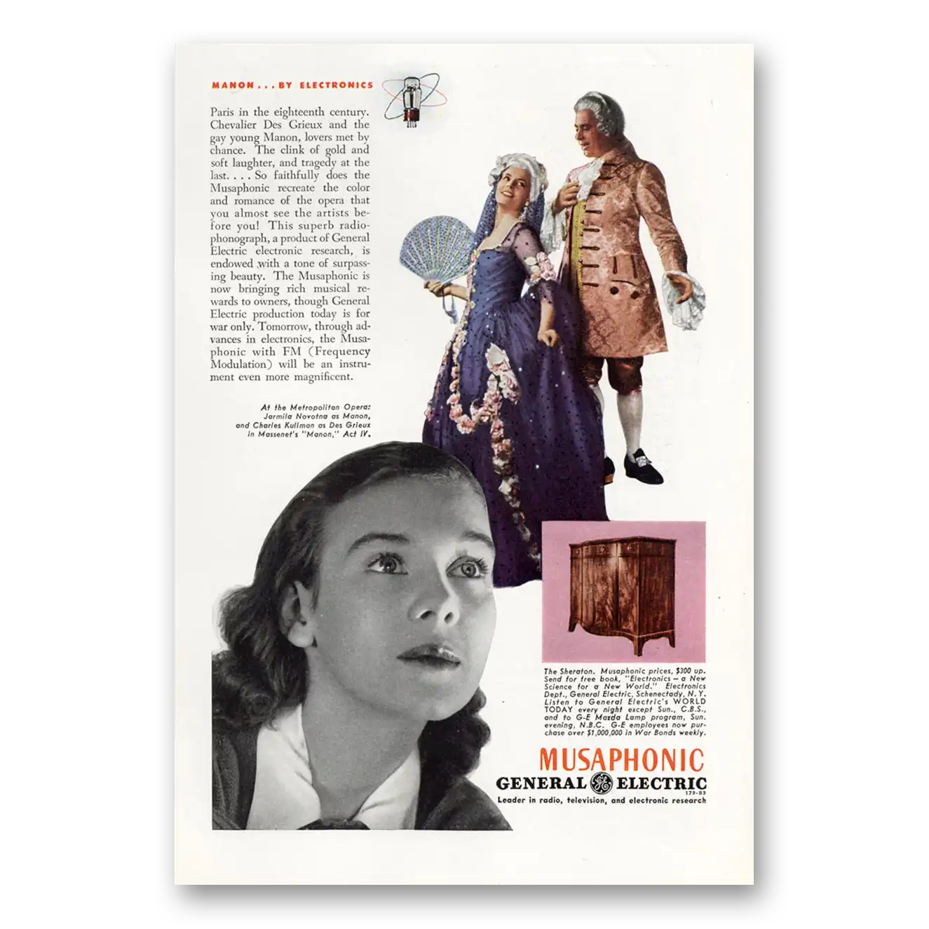 1943 General Electric Radio Print Ad | Musaphonic