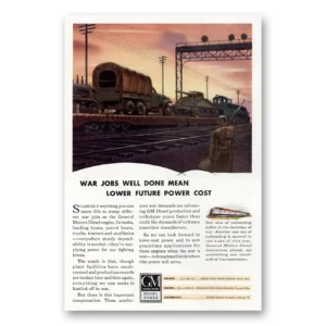 1943 GM Diesel Power Print Ad | War Jobs