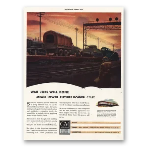 1943 GM Diesel Power Print Ad | War Jobs Well Done