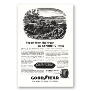 1943 Goodyear Tires Print Ad | Synthetic Tires