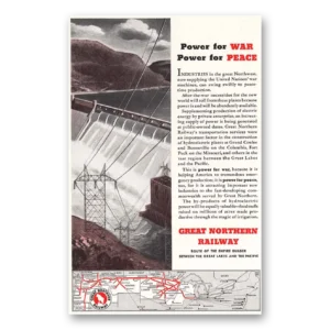 1943 Great Northern Railway Print Ad | Power War