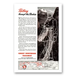 1943 Great Northern Railway Print Ad | Rolling Rockies