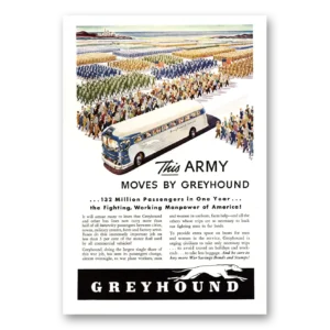 1943 Greyhound Print Ad | Army Moves