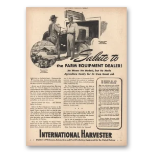 1943 International Harvester Print Ad | Farm Equipment