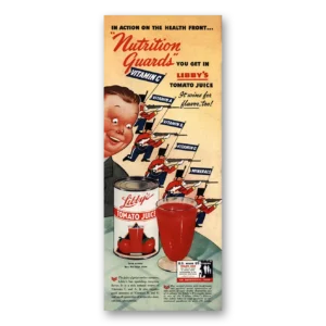 1943 Libbys Tomato Juice Print Ad | Health Front