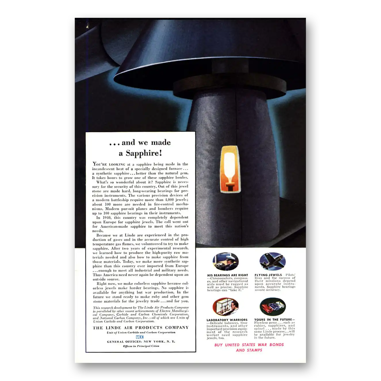 1943 Linde Air Products Print Ad | Sapphire