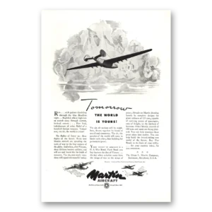 1943 Martin Aircraft Print Ad | Tomorrow World
