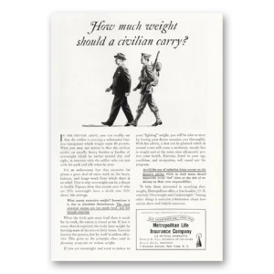 1943 Metropolitan Life Insurance Print Ad | How Much Weight