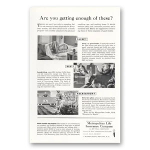 1943 Metropolitan Life Insurance Print Ad | Getting Enough