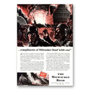 1943 Milwaukee Road Print Ad | White Coal