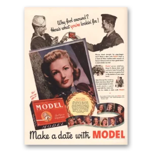 1943 Model Cigarettes Print Ad | Why Fool Around