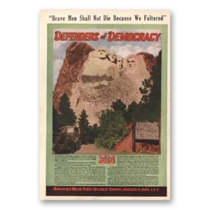 1943 Minneapolis Moline Power Implement Print Ad | Defender
