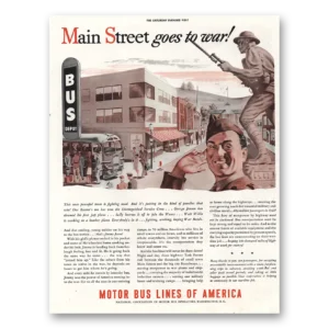 1943 Motor Bus Lines of America Print Ad | Main Street