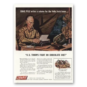 1943 Nestle Print Ad | Chocolate Diet Ernie Pyle