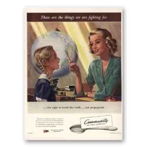 1943 Community Silverplate Print Ad | Teach The Truth
